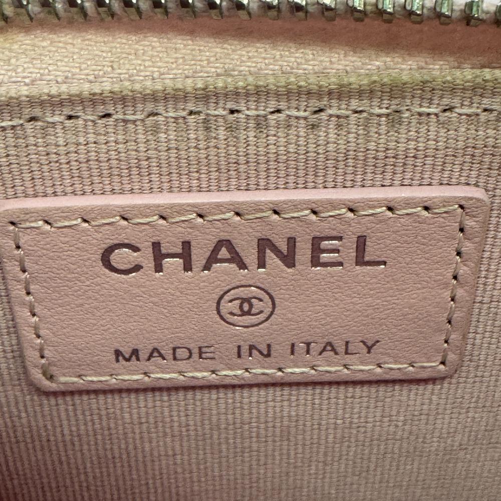 Chanel Fragment Case Matrasse Leather Card Case Pink Leather Used