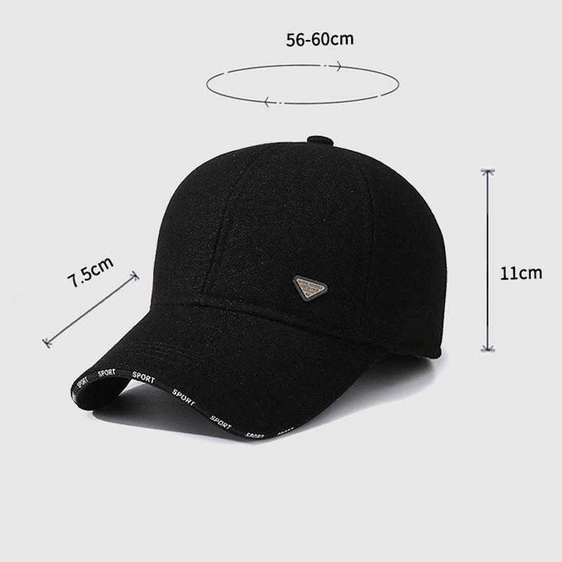 Høst Vinter Herre Ørebeskyttelse Fløyel Varm Baseballcaps Middelaldrende og Eldre Utendørs Vindtett Kuldebestandig Lue