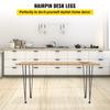 VEVOR Hairpin Table Legs 61 Cm Black Set of 4 Desk Legs Each 99.8 Kg Capacity Hairpin Desk Legs 3 Rods for Bench Desk Dining End Table Chairs Carbon