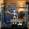 Flexibilní kloubová kostra Halloweenská akvarijní tančící kostra Pohybující se klouby poháněné bublinkami Podvodní lebka Ozdoba Realistické houpání
