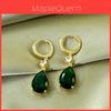 Elegant Vintage Green Water Drop Earrings For Women With Geometric Design Summer