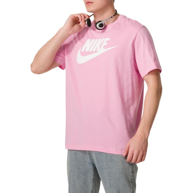 Nike Letter Comfortable Breathable Casual Round Neck Short Sleeve Printed T-Shirt Men T-Shirts Pink AR5005-624