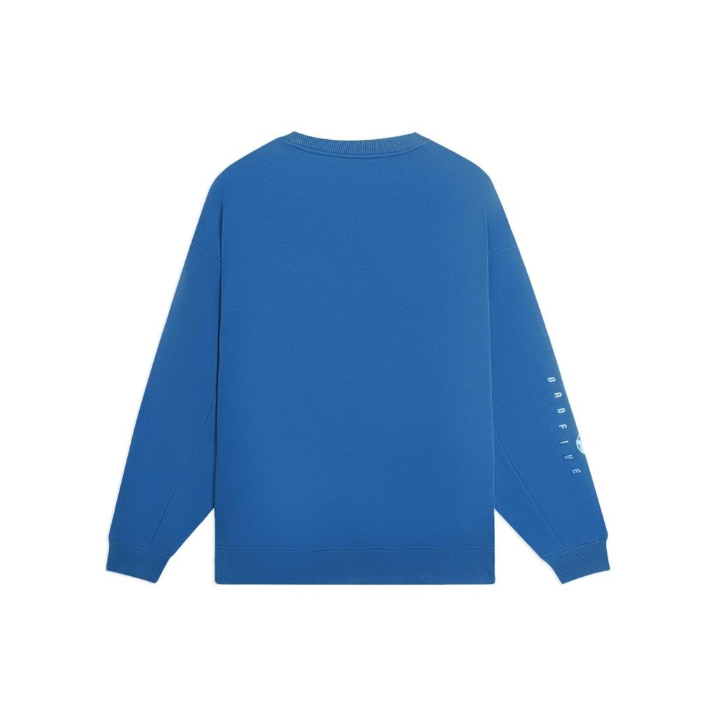Li-Ning Badfive Logo Print Pullover Sweatshirt Unisex Tops Blue AWDSC01-4