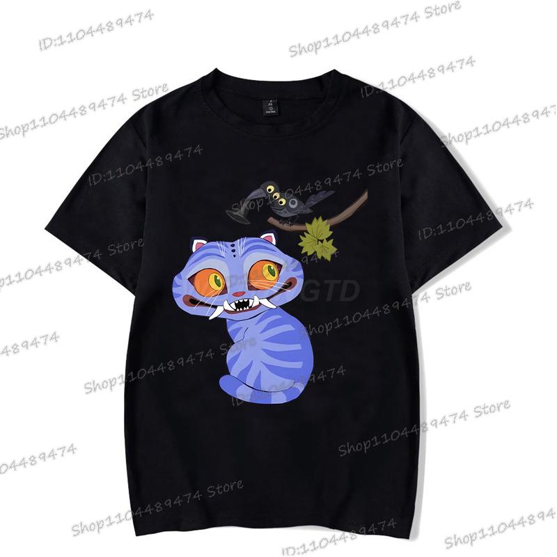 Schwarze T-Shirts KPop Dämonenjäger Streetwear Damen Herren Kurzarm Trendy Tiger und Saja Boys Koreanische Ulzzang T-Shirts Tops