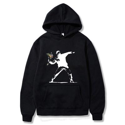 Funny Unisex květinový vrhač Banksy Panda Guns Urban Art Mikiny Dámské Unisex Mikiny Mikina Hipster Harajuku Retro Mikina s kapucí