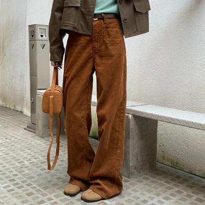2025 Women's Retro Corduroy Loose-Fit Pants: Versatile Spring/Autumn Wear