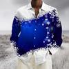 Men's Christmas Shirt Santa Reindeer Collar 3D Outdoor Long Sleeve Fashion Designer Style
