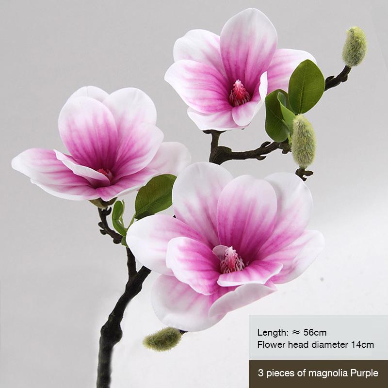 Hand Feel Magnolia with Buds, High Simulation, Chinese Style Floral Art, Living Room Decoration
