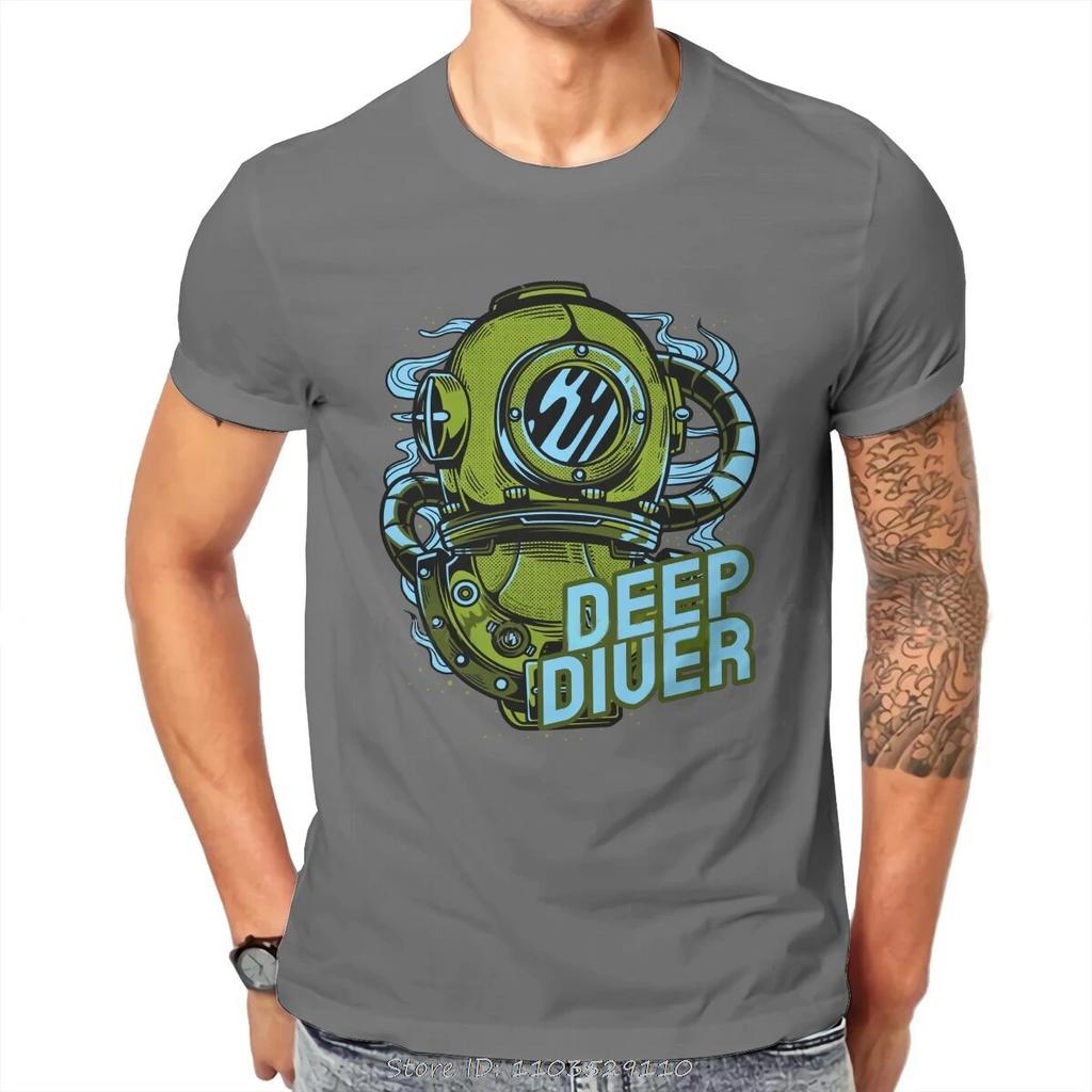 Deep Diver Style TShirt Dive Scuba Diving Top Quality Hip Hop Graphic T Shirt Men Clothing Tees O-neck Fitness T-shirt