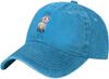 Pink Bow Lamb Embroidered Baseball Cap Washed Denim Casual Adjustable Cotton Hat Unisex