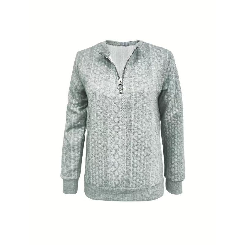 European and American Autumn and Winter New Women's Pullover Fashionable Casual Versatile Zipper Sweatshirt Jacket