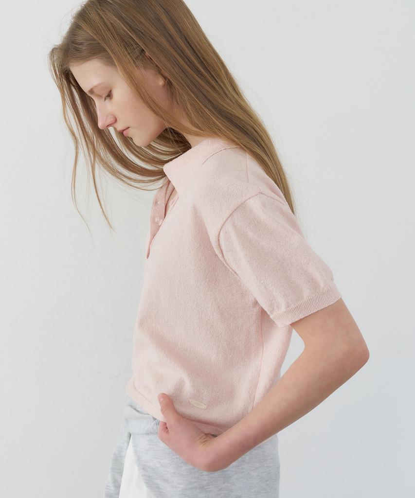 LETTERA Short Sleeve Collar Knit