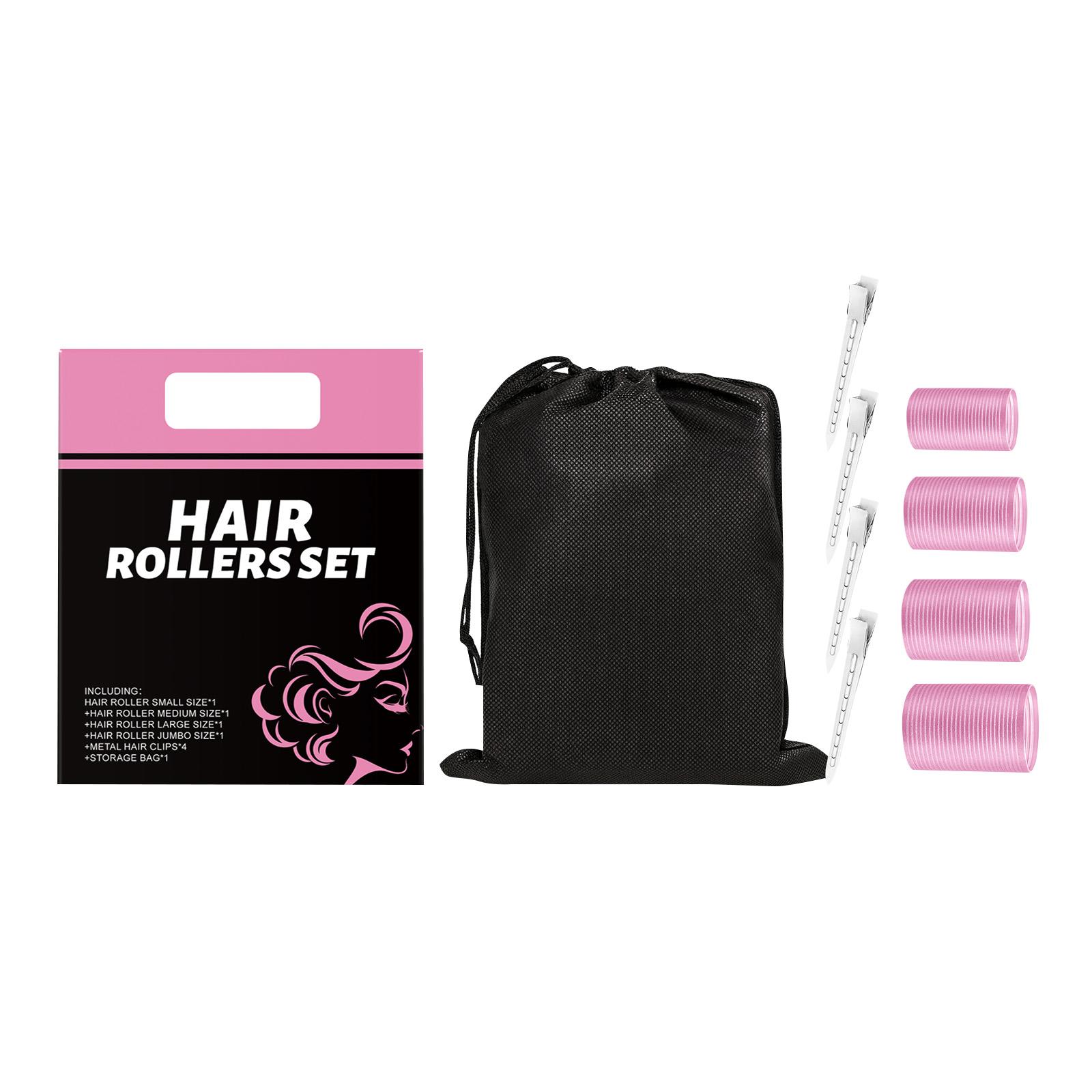 

Набор из 4 бигуди для волос, самозакручивающиеся без нагрева и зажимы, подходят для длинных, средних и коротких волос One Size чёрный