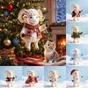 Shining Goat Hanging Ornament 2D Flat Artificial Rhinestone Animal Hanging Decoration Embossed Pattern Goat Bag Charm