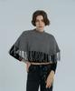 Dolli Gram Cape Warmer Knit Shawl Gray