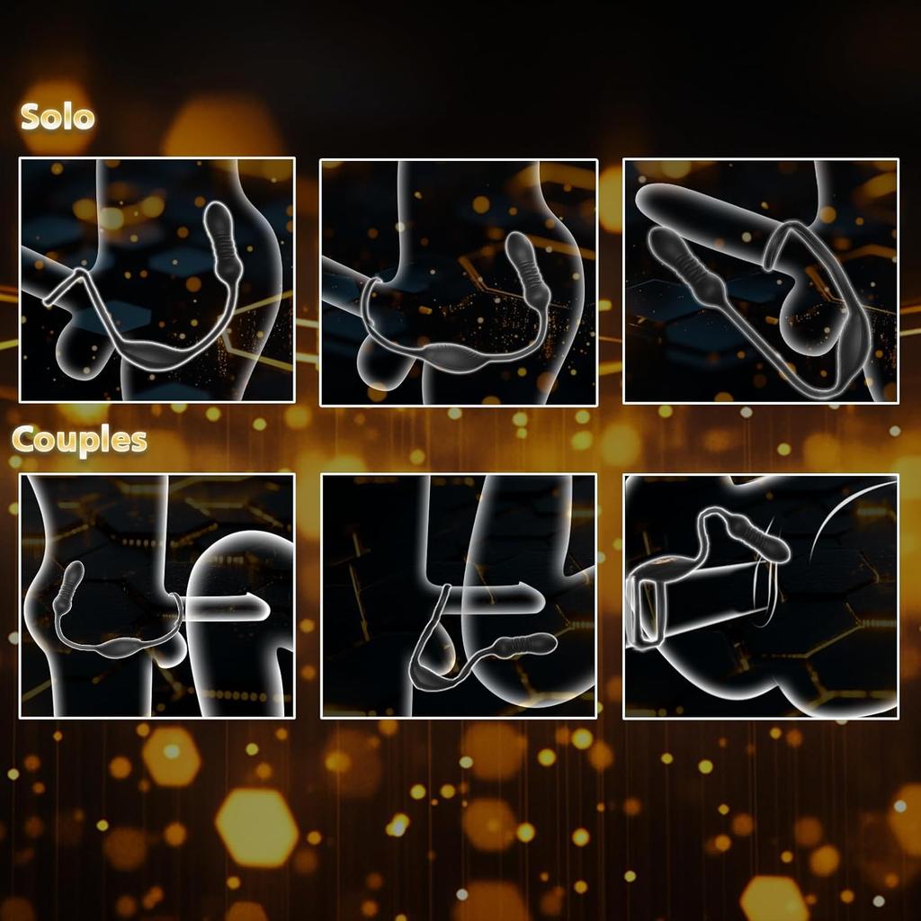 Thrusting Vibrating Prostate Massager Cock Ring with APP Control Anal Butt Plug - Vibrator for Men & Couples