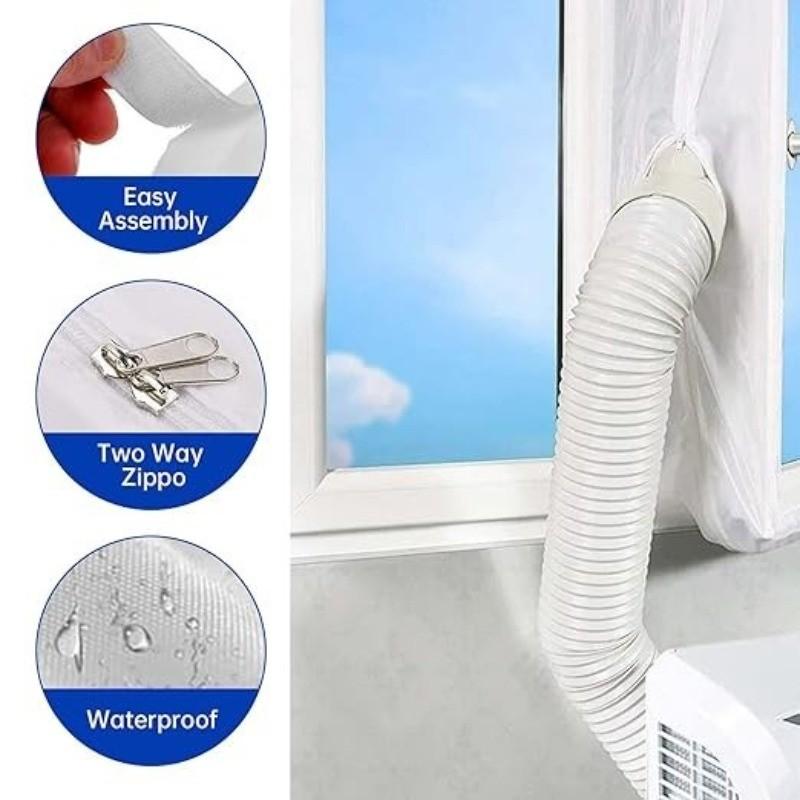 3M/5M Household Portable Air Conditioner Flexible Cloth Sealed Panel Window Sealing with Zippers Adhesive Fasteners