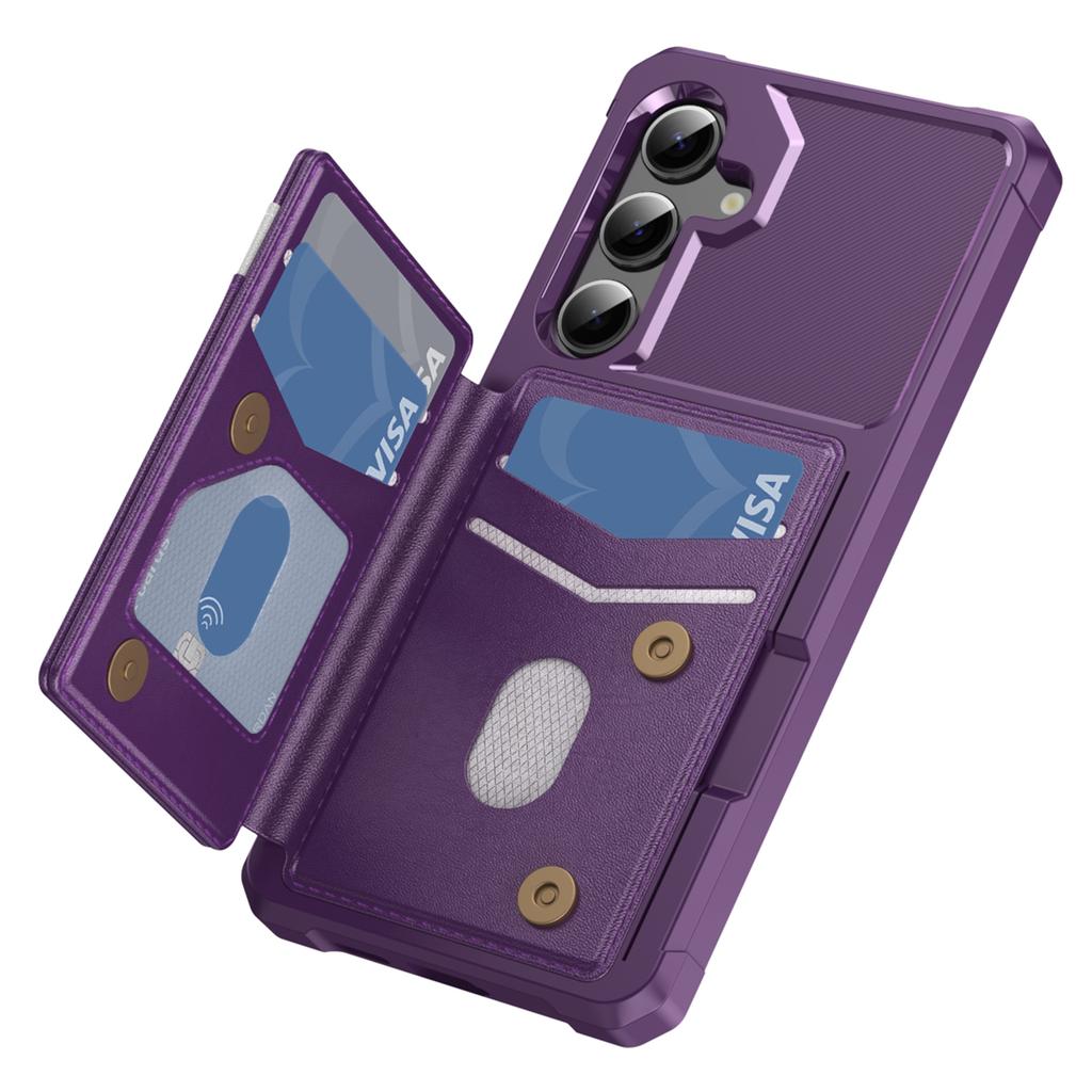 For Samsung Galaxy S25 FE Case RFID Blocking Card Slot Kickstand Leather + TPU Phone Cover