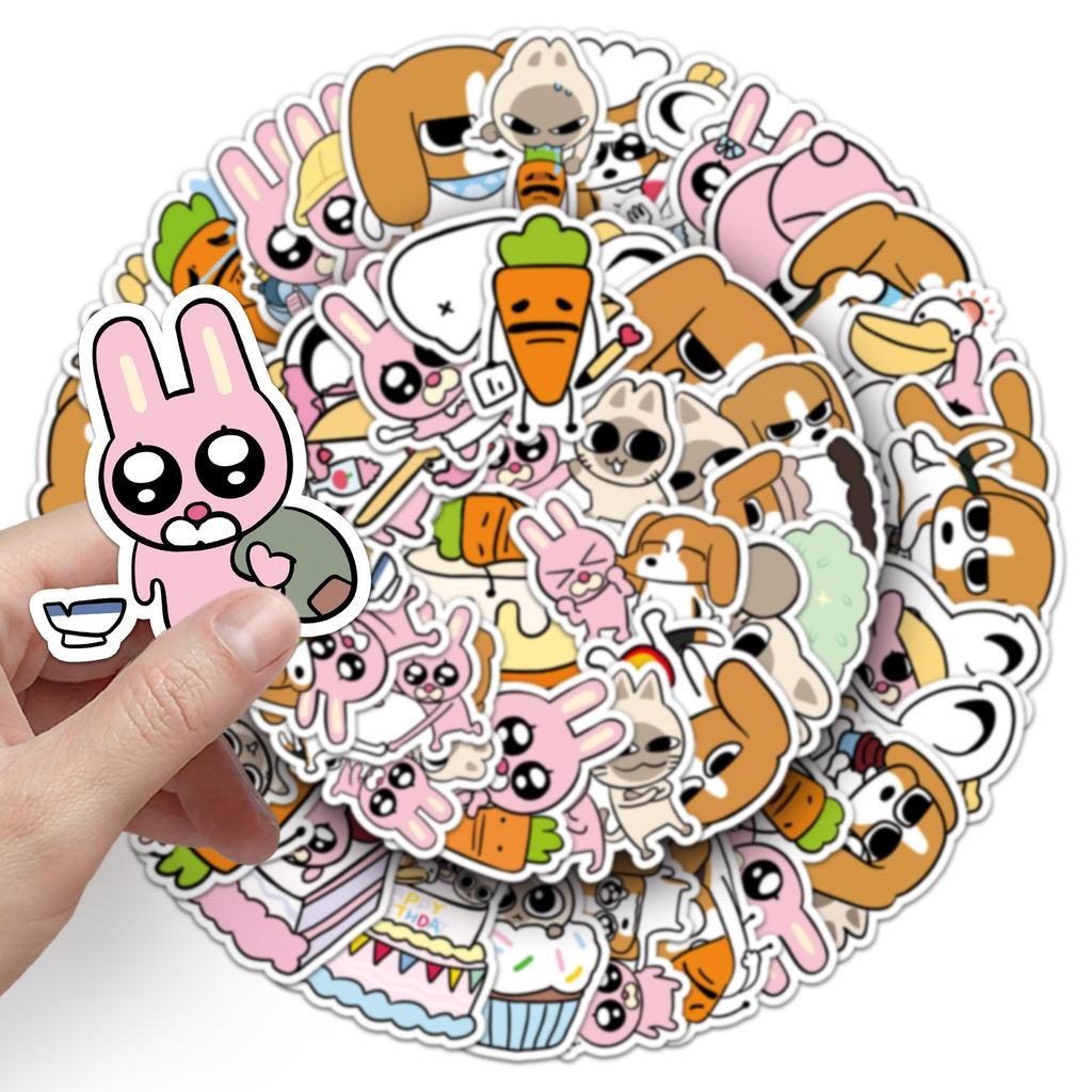 52 Graffiti Stickers Cartoon Cute Hand Account Card Decorative Mobile Phone Case Water Cup Notebook Stickers