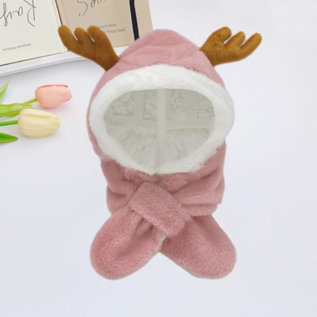 Neck Mask One-piece Hat, Children's Winter Velvet Thick Pullover Hat, Ear Protection Windproof Cotton Hat, Cycling Warm Hat