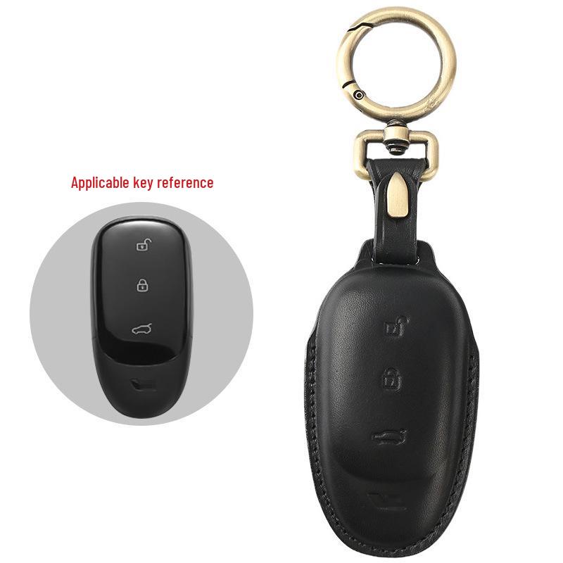 Premium Genuine Leather Key Case for Ideal ONE 2020 - Vintage Cowhide Car Key Bag with Personality