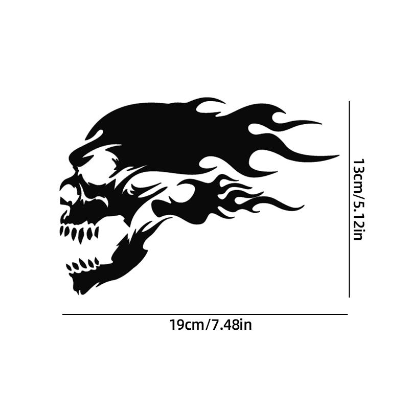 Car Stickers Halloween Skull Flame Skull Bumper Stickers Personalized Reflective Scratch Cover Decorative Stickers Car Decal