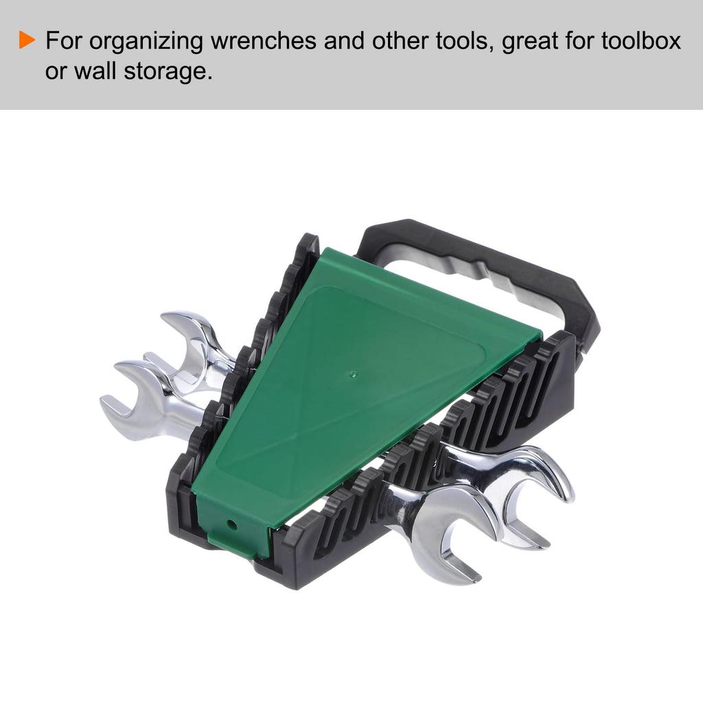 Uxcell Wrench Wrench Wrench ABS Plastic Tool Holder with 150mm X Pack of 2 Organizer, Rack, Holder, 8-Slot Handle, 120mm,