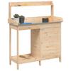 Plant Table with Cabinet 110.5 x 45 x 124.5 cm Solid Spruce Wood