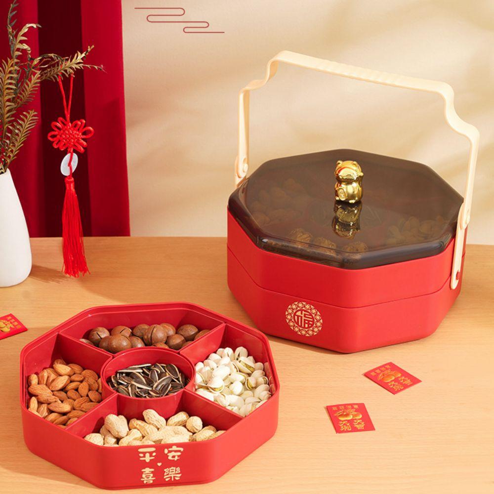 Multi-layered Lucky Cat Holder Snack Box Stackable Dried Fruits Plate Candy