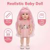 Real Looking 55cm Reborn Babies Dolls Betty Full Vinyl Body Waterproof Simulation Dolls Beautiful Pink Hair Dress Up Rebirth Doll Kid's Birthday Gifts