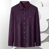 MONTAGUT Men's Luxury Striped Wool Blend Long-Sleeve Shirt
