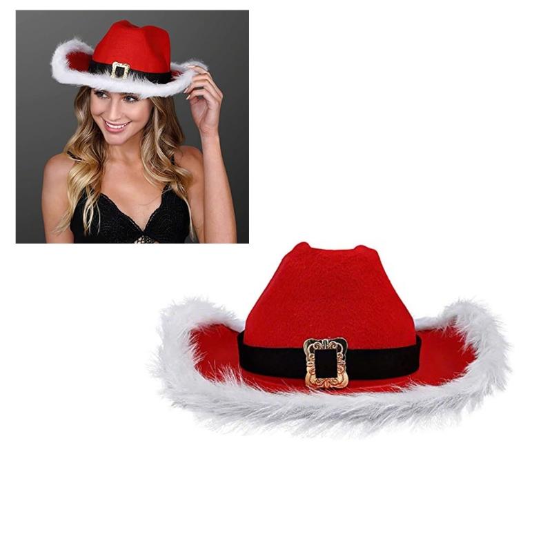 Christmas Party Hats Cowboy Hat for Womens Western Hat Cowboy Hat with Feathers Cowboy Costume Dress Up