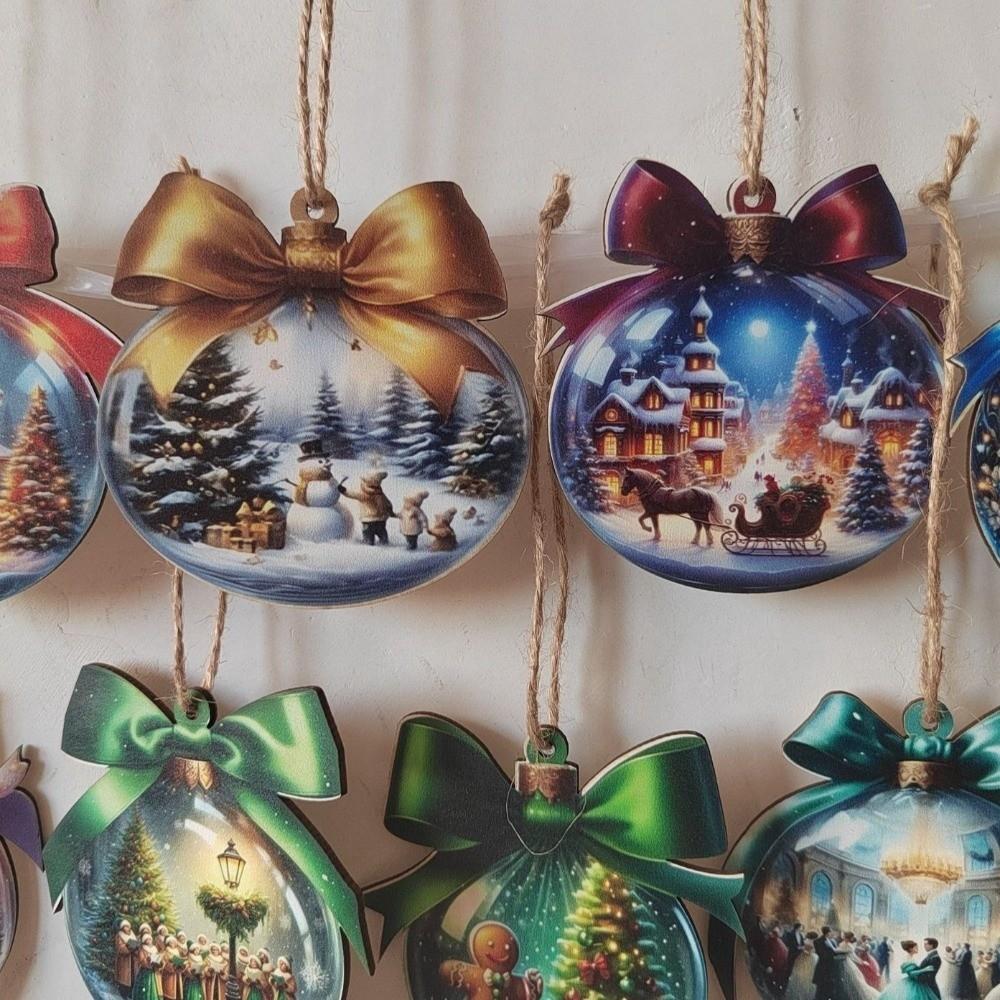 18pcs/set Wooden Material Merry Christmas Decorations Hanging Ornament  New Year Celebration