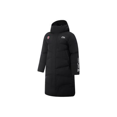 Li Ning Cba Windproof Water-Repellent Loose Hooded Graphic Letter Cotton Jacket Men Jackets AFMV015-1