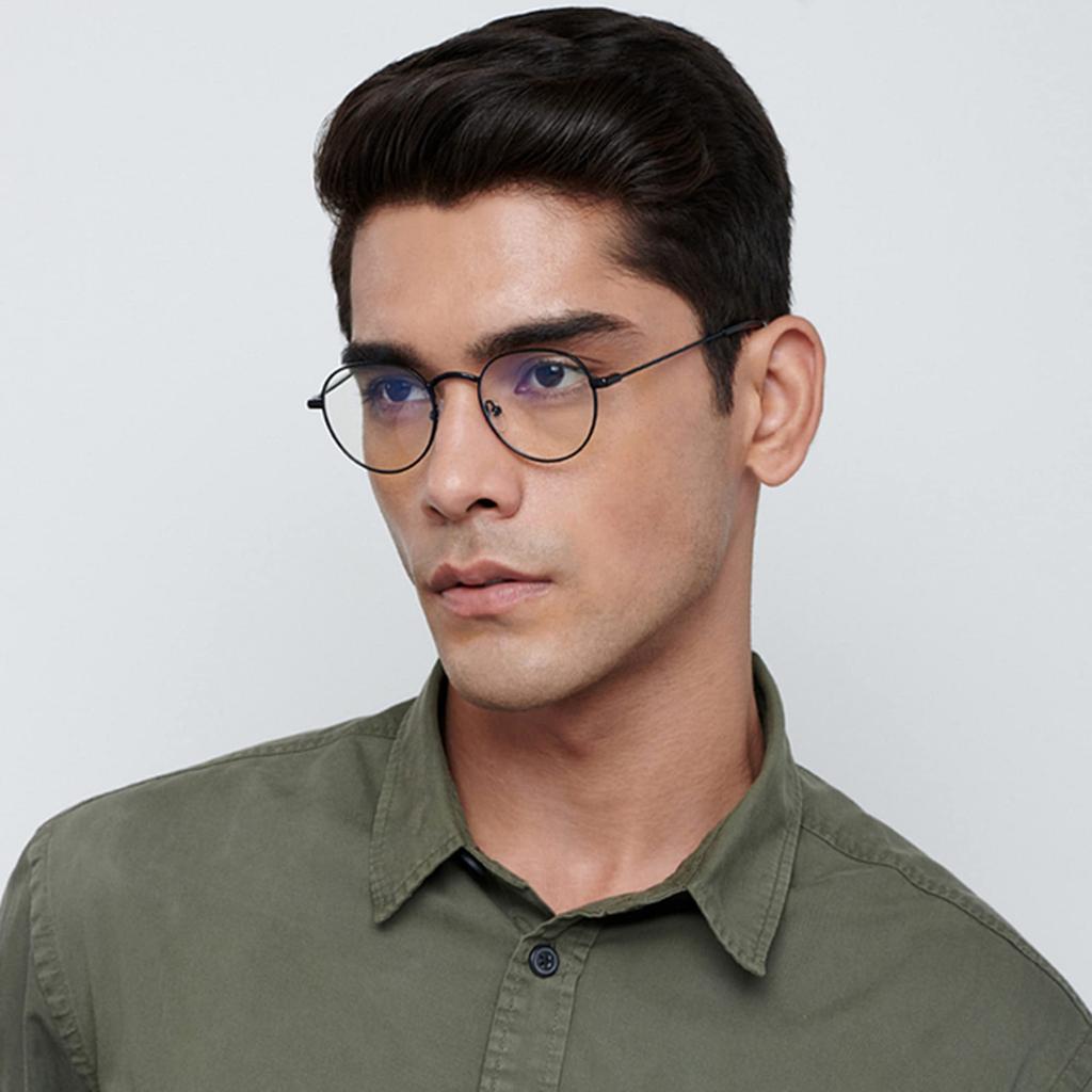 LENSKART BLU | Zero Power Bluecut & Antiglare Computer Eyeglasses | Full Rim Round | For Men & Women | Small | LB E14131