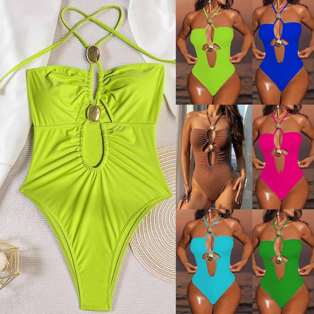 Women’s One-Piece Swimsuit, Sexy Bikini , Backless Bathing Suit, Push-Up Padded Top, Beach Swimwear, Summer Holiday Swim Outfit