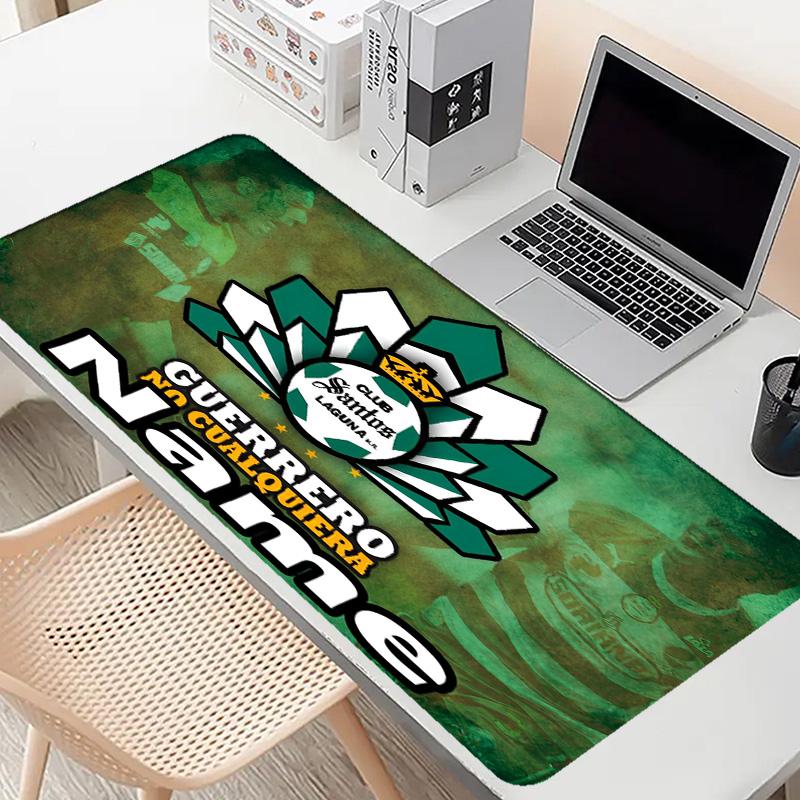 Custom Name Personalized Club Santos Laguna Pattern Mousepad, Laptop PC Desk Mat, Decorative Desk Mat for Home Keyboard Pad Gift