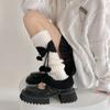 Y2k Bow Knitted Leg Socks Japanese Christmas Knee Socks Sweet JK Lolita Leg Socks  Girls