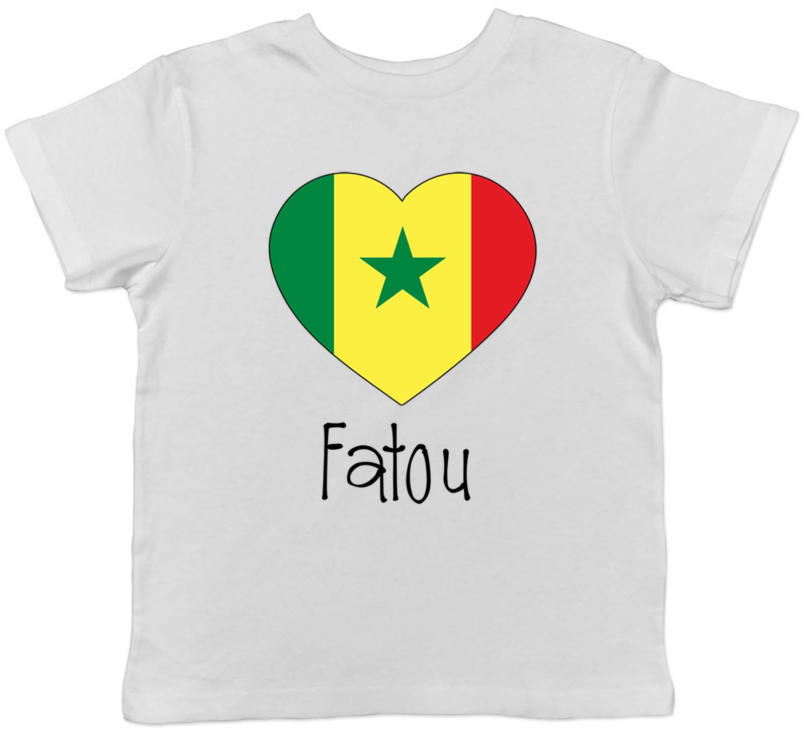 Personalised Senegal Football Nation Flag Childrens Kids T-Shirt Boys Girls 120
