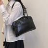 Solid Color Pu Leather Tote Bag Large Capacity Women's Handbag Fashion Boston Shoulder Bag  Girls
