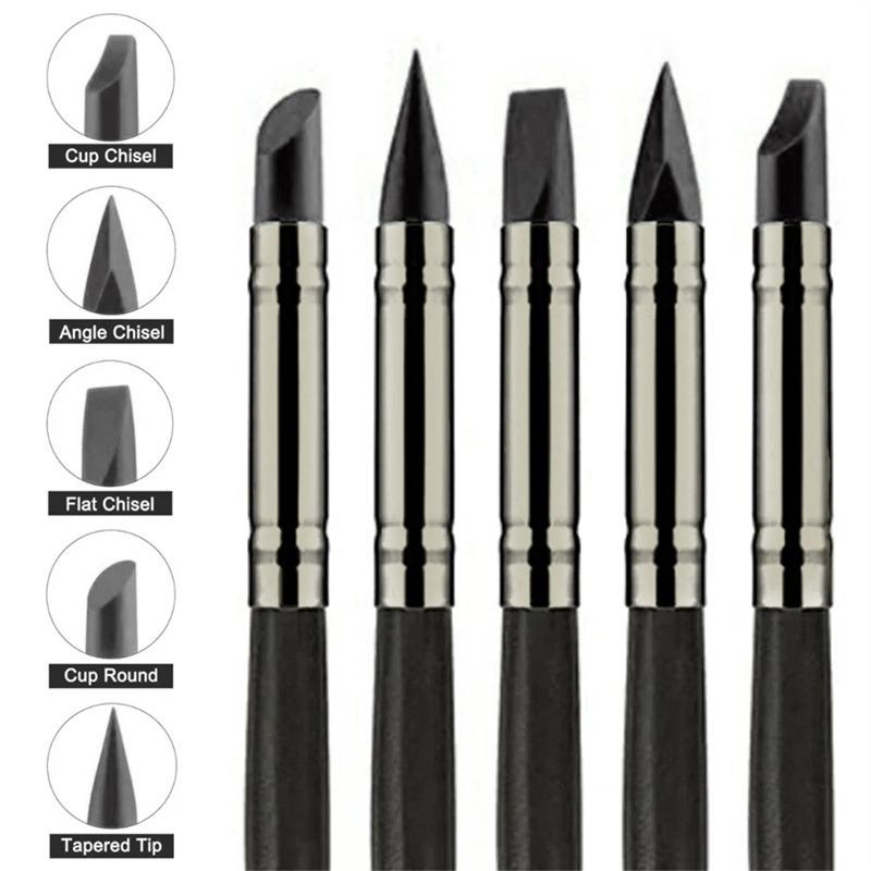 3mm Silicone Brush Pen Icing Cake Decorating Shaping Fondant Polymer Clay Sculpting Modelling Tool Styling 5pcs/set