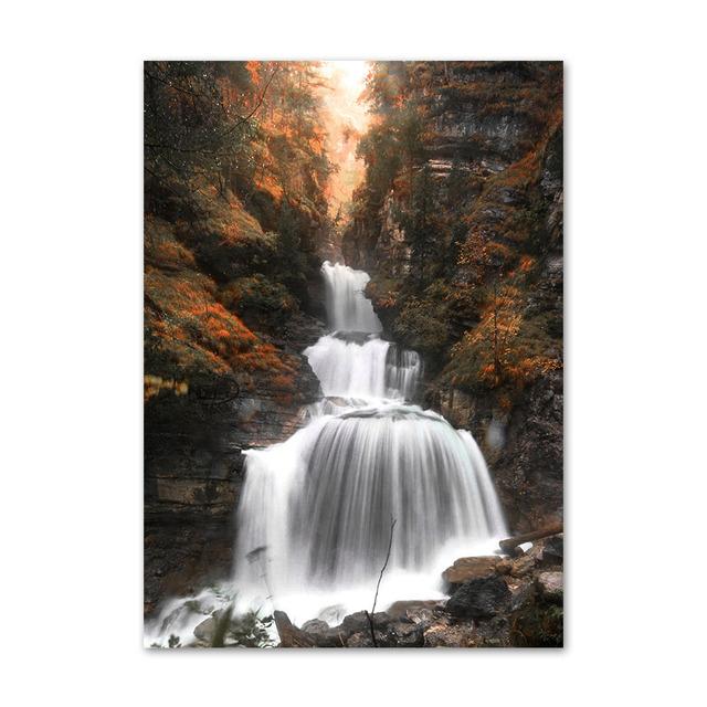 Autumn Landscape Painting Gold Leaves Forest Canvas Picture Modern Home Wall Decor Poster Frameless Prints Interior Decor No Frame