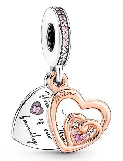 Sweet Copper Mother Love Heart Charms Pendant Fit Original Bracelet Family Tree Bead Diy Fine Jewelry New Year Gift