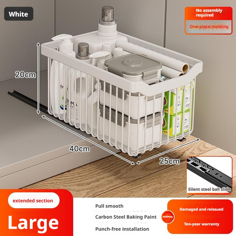 Under Sink Organizers Rack Pull Out Medicine Cabinet Layered Storage Basket Kitchen Seasoning Bowls Drawer Holder Storage Box