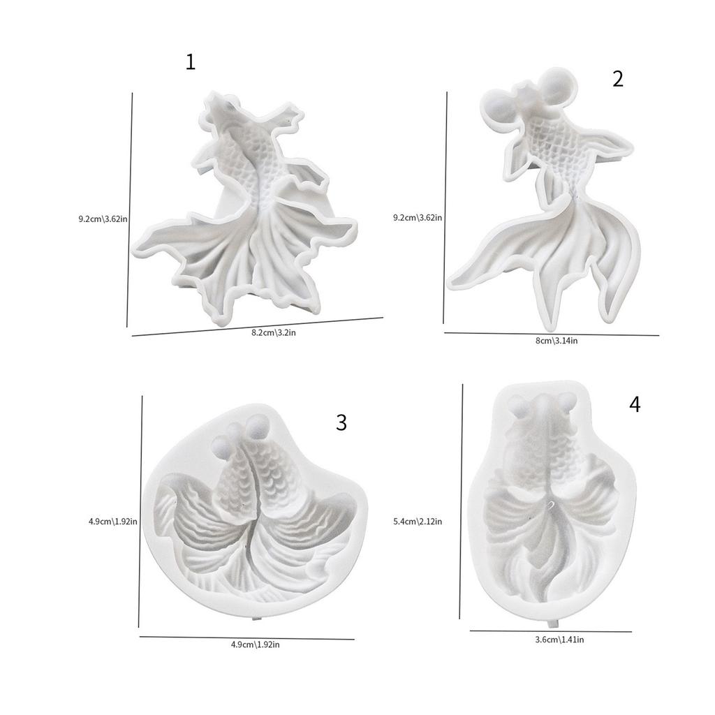 Koi Fish Keyring Mould Epoxy Resin Pendant Molds 3D Goldfish Silicone Moulds for Keychain Jewelry Making Supplies