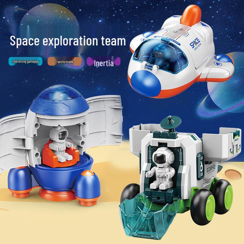 Kids' Inertial Transforming Astronaut Car - Rocket Spaceship Trendy Toy