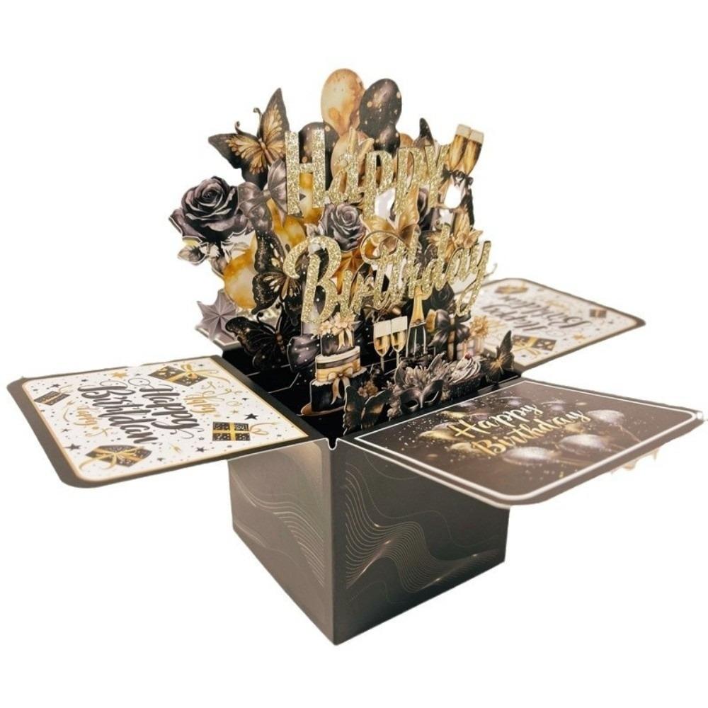 

With Envelope 3D Birthday Card Cartoon Message Card Handmade Pop-Up Birthday Card Christmas Birthday Card