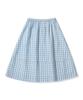 Code Graphy (Women) Check Long Skirt - Sky Blue