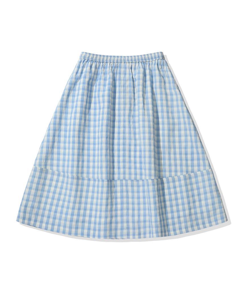 Code Graphy (Women) Check Long Skirt - Sky Blue
