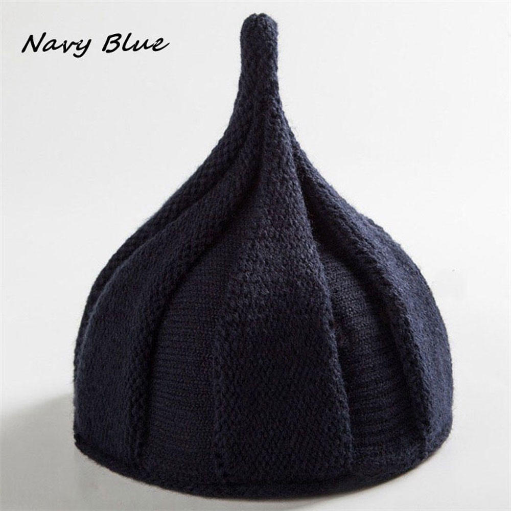 Funny Warm Winter Beanie Knitted Wool Windmill Caps Twisted Flower Pointed Hats